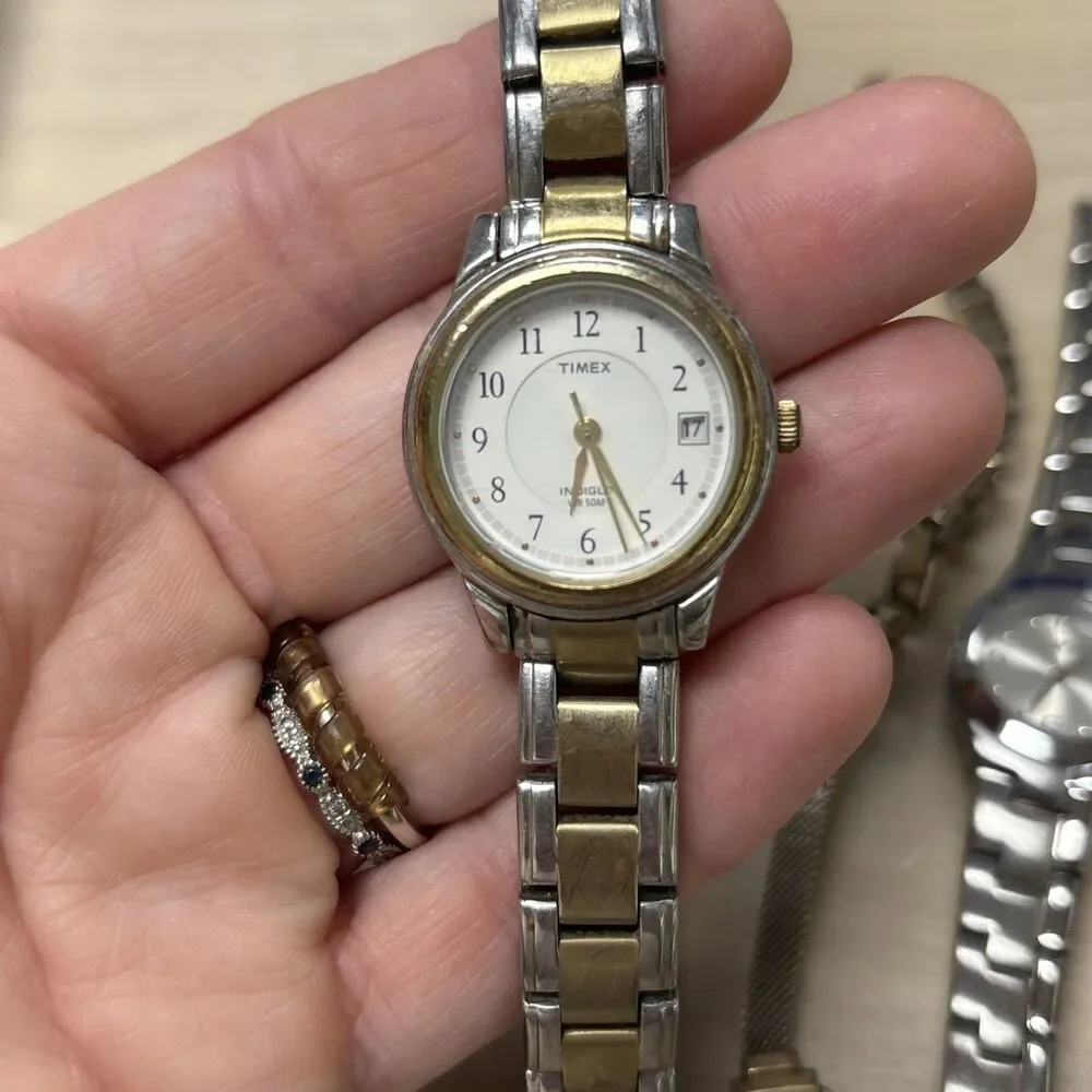 Vintage Timex Watch Lot  Of 9 For Parts Untested!